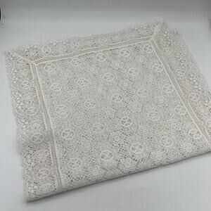 Vintage White Lace Crochet Table Runner 14x52 Victorian Style